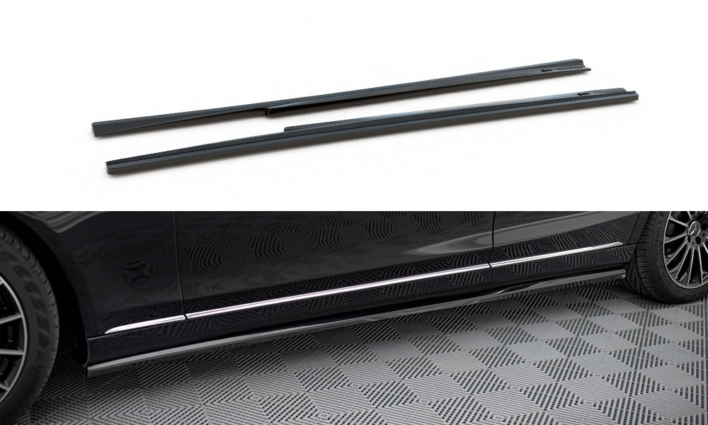 Zijskirts Mercedes S klasse W222 Maxton Glans Zwart