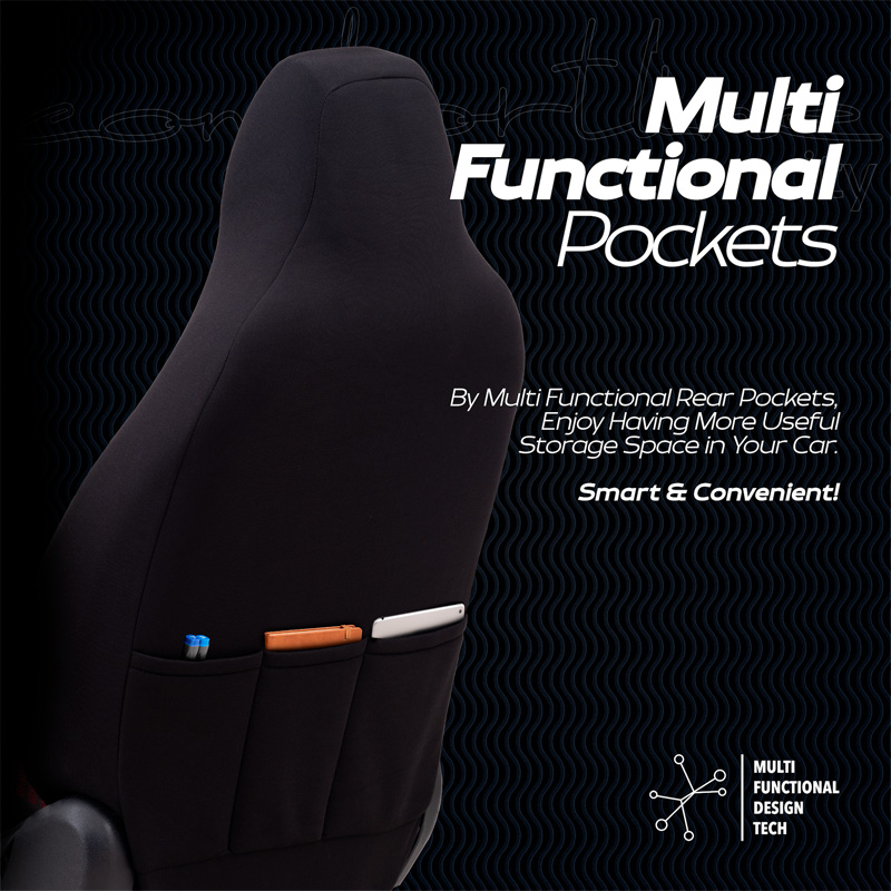 Universele Velours/Stoffen 'CityBug' Stoelhoezenset 'Comfortline' Zwart/Grijs - 9-delig - geschikt voor Side-Airbags