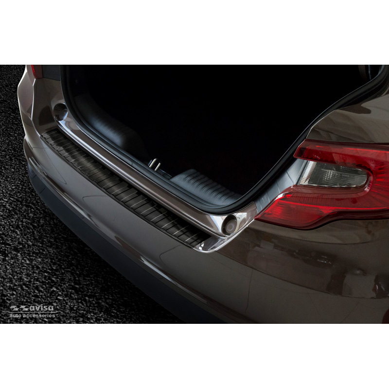 Zwart RVS Achterbumperprotector  Fiat Tipo Sedan 2016-2020 & FL 2020- 'Ribs'