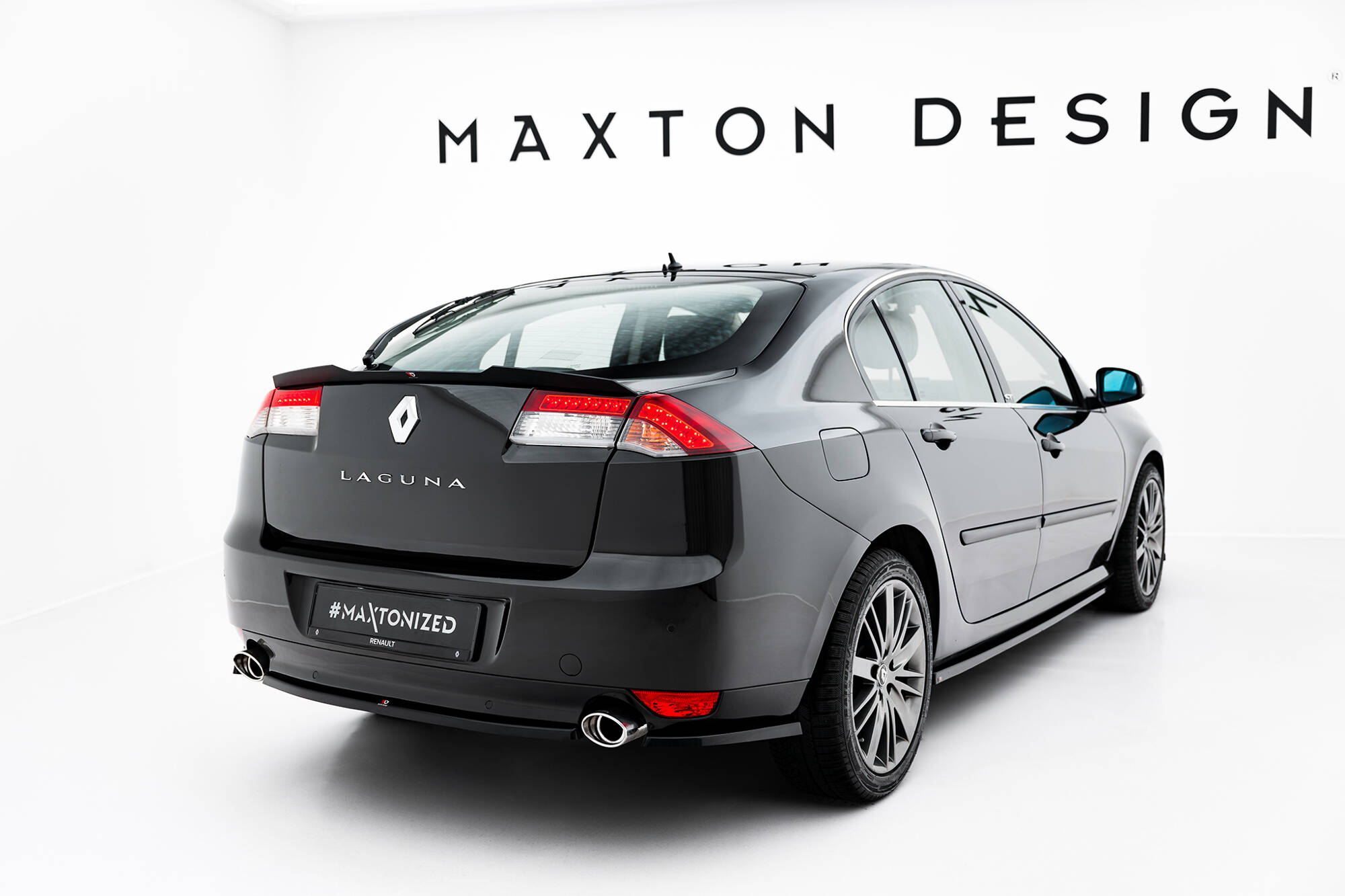 Achterzij Spoilers Renault Laguna Hatchback GT MK3 Maxton Glanzend zwart