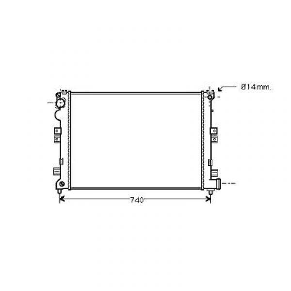 Radiator 806/SCUDO/EVASION 99-06 ALLEEN JTD/HDI 670x446 met SCHN