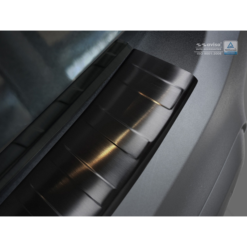 Zwart RVS Achterbumperprotector  Opel Crossland 2017-2020 & FL 2020- 'Ribs'