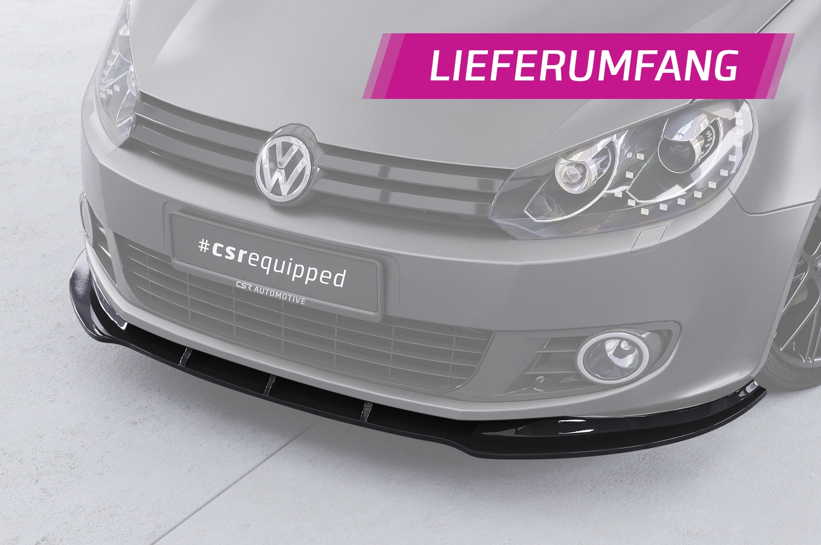 Voorspoiler VW Golf 6 glans zwart   2008-2012