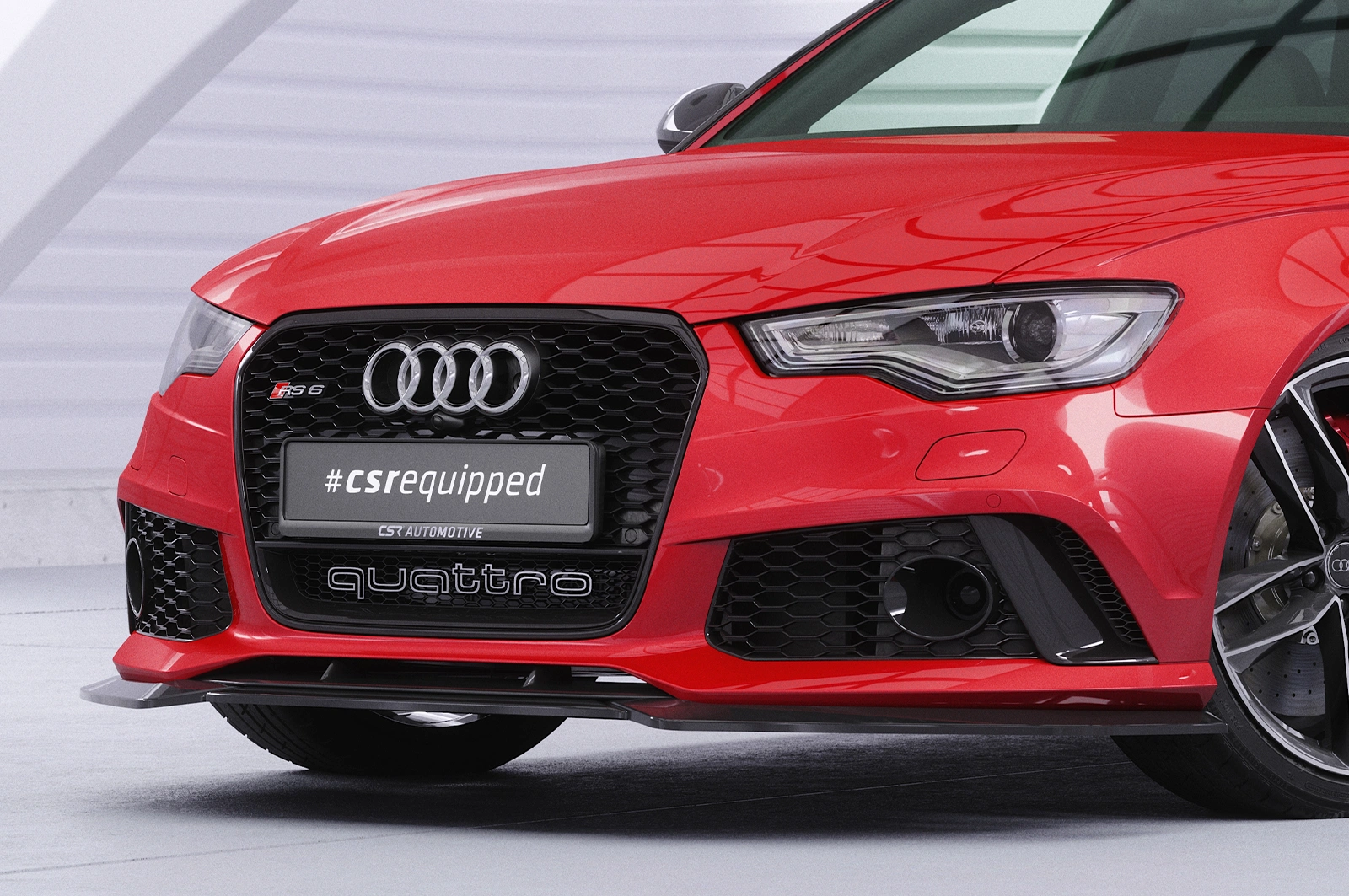 Voorspoiler Audi RS6 C7 Glans Zwart (2013-2018)