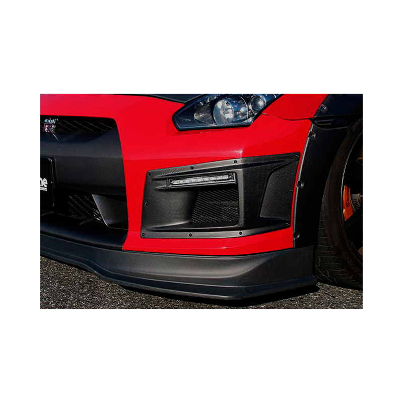Chargespeed Voorbumper-luchtinlaten met LED DRL's & Knipperlicht  Nissan GT-R R35 2007-2010 - Zwart FRP