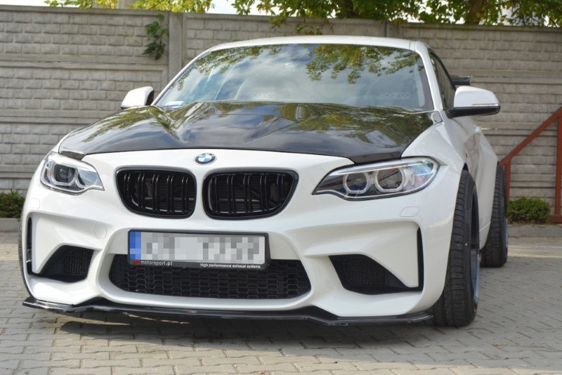 Voorspoiler V.1 BMW M2 F87 Maxton Glans Zwart