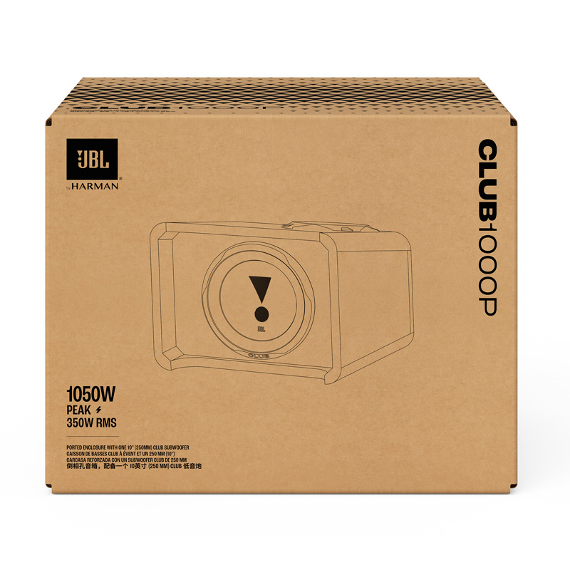 JBL Club 1000P 10'' Passieve Subwoofer (Boombox) met basreflex poort