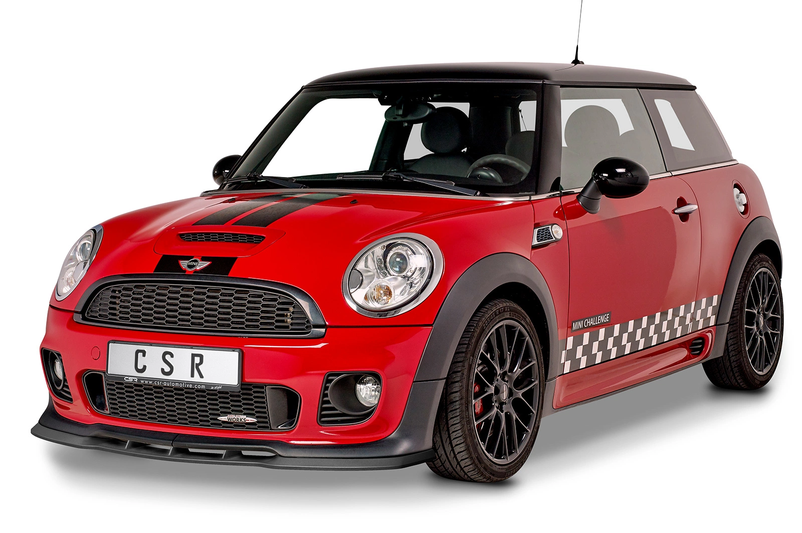 Voorspoiler Mini R56 John Cooper Works CSR glans zwart – 06/2006–11/2013