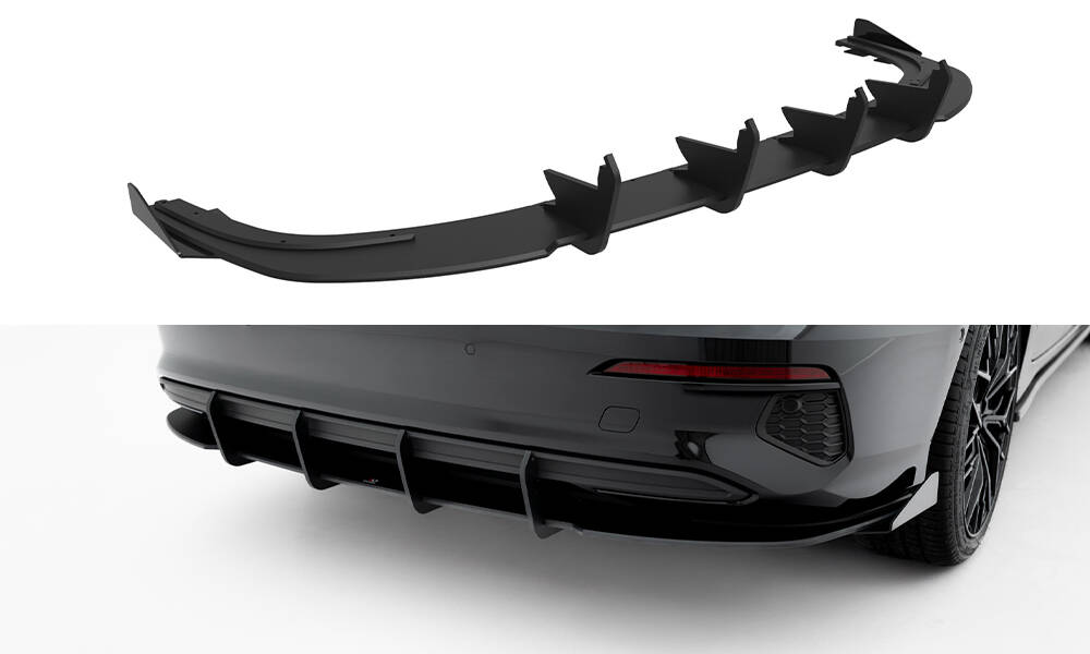 Street Pro Achter Diffuser + Flaps Audi A3 Sedan 8Y Maxton Glanzend zwart