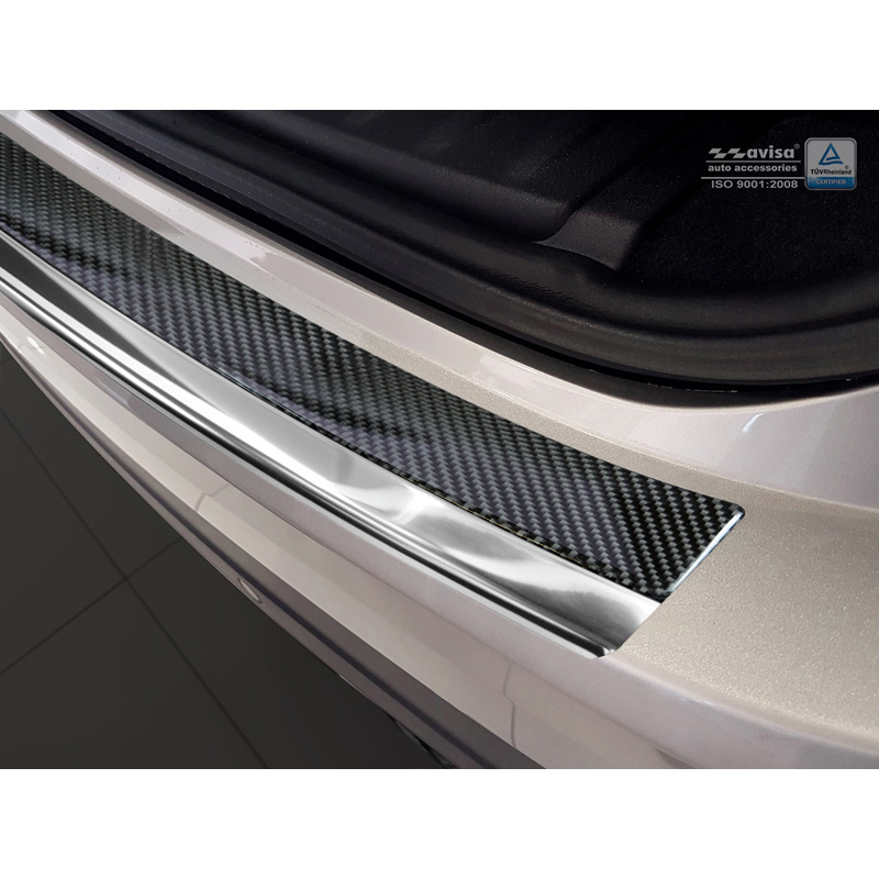 RVS Achterbumperprotector 'Deluxe'  Jaguar F-Pace 2016-2020 & FL 2020- Chroom/Zwart Carbon