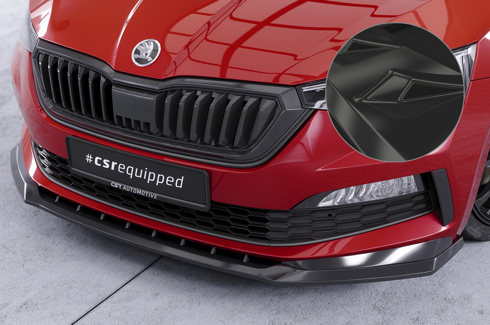 Voorspoiler Skoda Scala Monte Carlo glans zwart