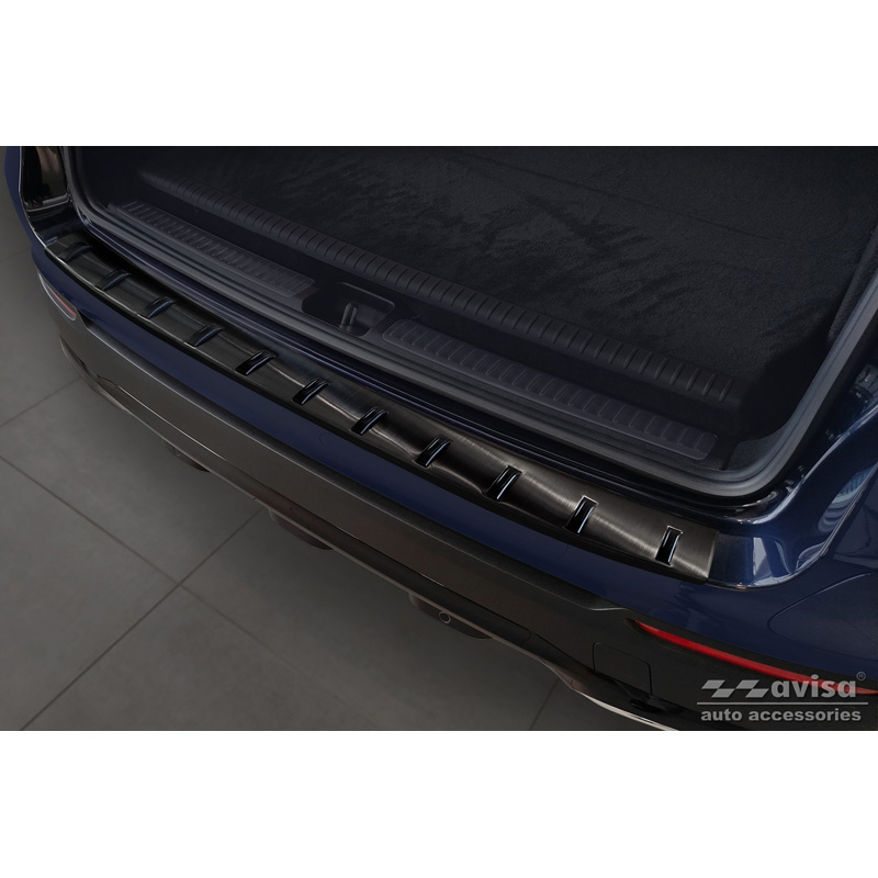 Zwart RVS Achterbumperprotector  Mercedes GLC (X253) 2015-2019 & Facelift 2019- 'STRONG EDITION'
