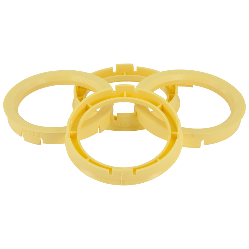 Set TPI Centreerringen - 76.1->58.1mm - Lemon Geel
