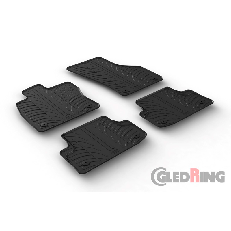 Rubbermatten  Audi A3 (8V) HB/Sportback/Sedan 2012-2020 (T profiel 4 delig + montageclips)