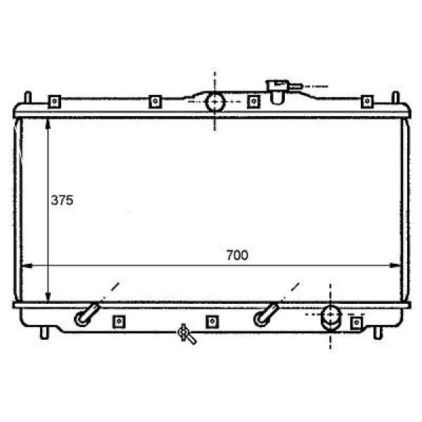 Radiator HONDA PRELUDE 93-95 375x700 2.3I -AC