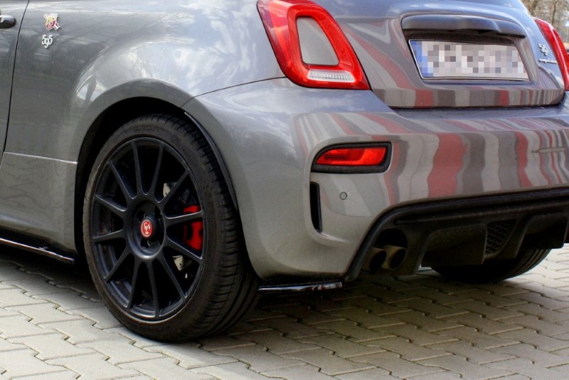 Achterzij Spoilers Fiat 500 Abarth Facelift MK1 Glanzend Zwart