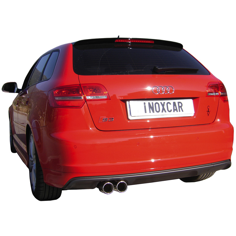 100% RVS Sportuitlaat  Audi S3 8P Sportback 2.0TFSi (265pk) 2008- 2x80mm