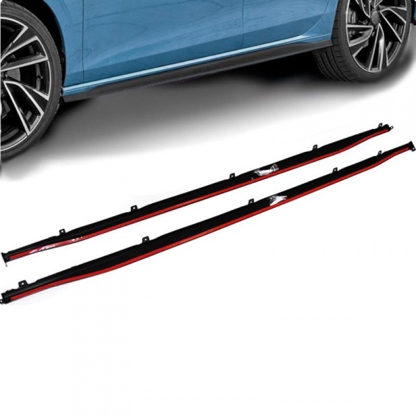 Zijskirts Volkswagen Golf 8 R Line Look Glans Zwart