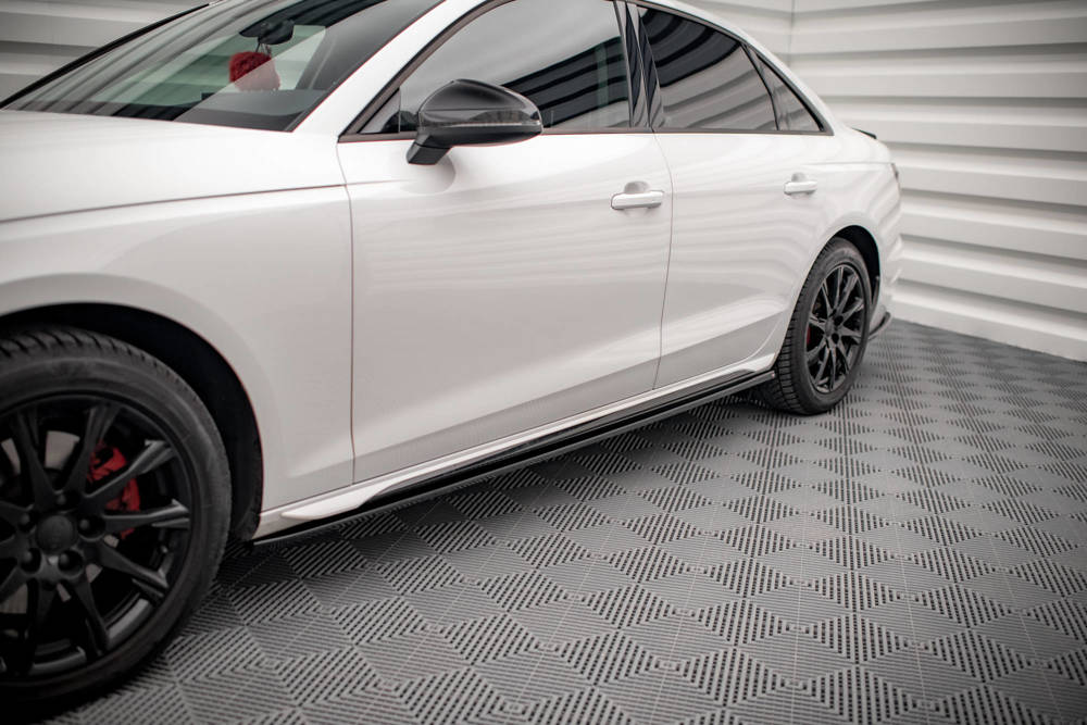 Zijskirts Audi A4 B9 FL Maxton Glans Zwart