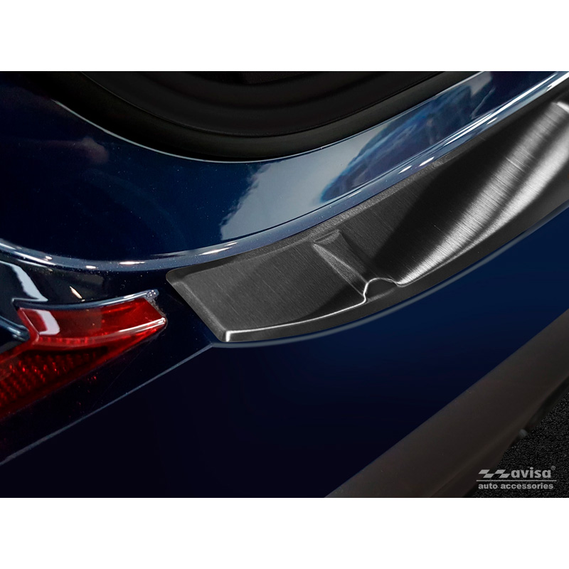 Zwart RVS Achterbumperprotector  BMW 3-Serie G20 Sedan M-Pakket 2018-