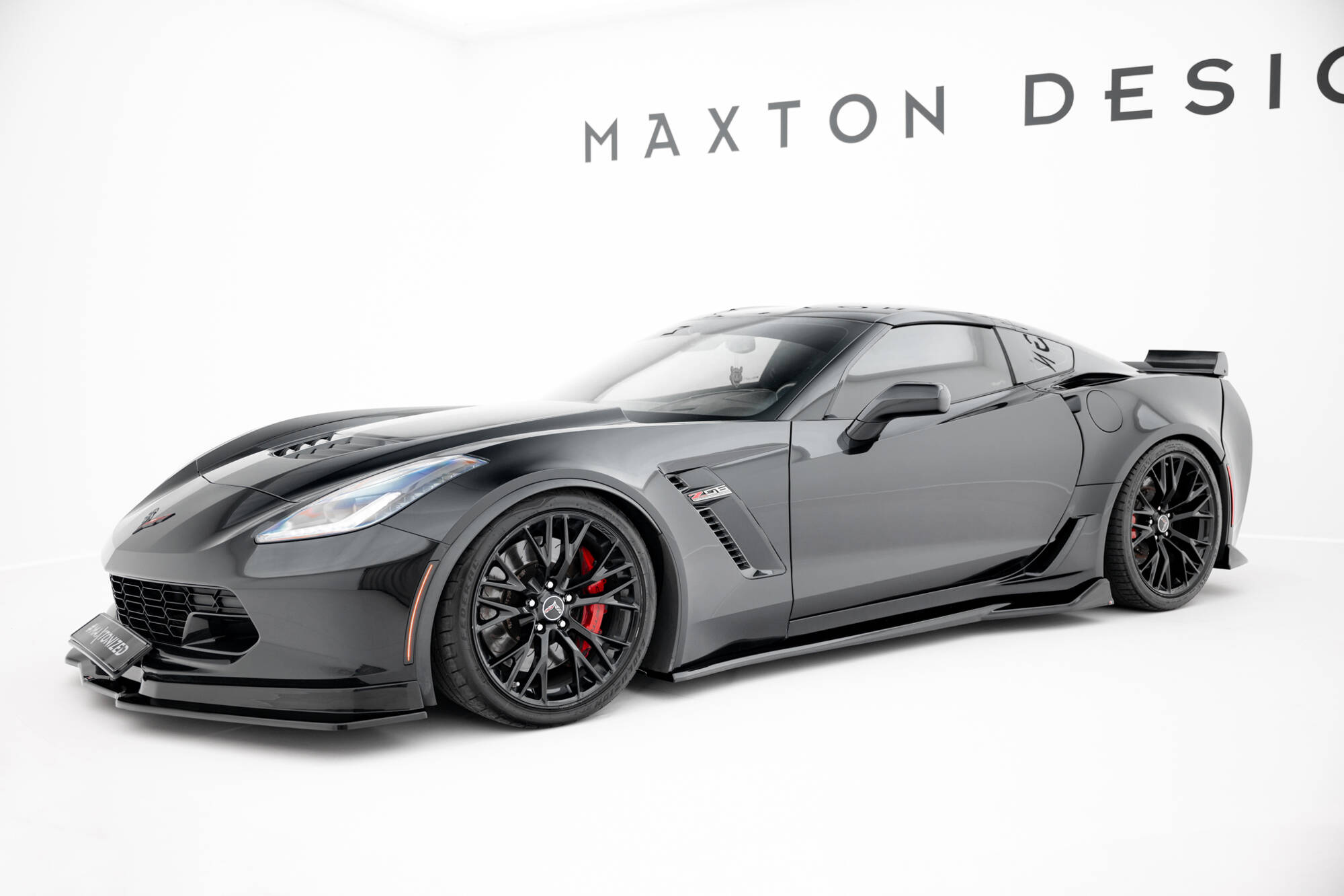 Zijskirts Chevrolet Corvette Z06 C7 Maxton Glans zwart