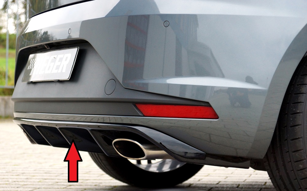 Achterbumper Diffusor Rieger Glossy Black Seat Leon Cupra 5F 14-17
