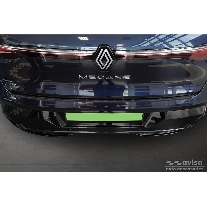 Zwart RVS Achterbumperprotector  Renault Megane E-Tech 2022- 'Ribs'
