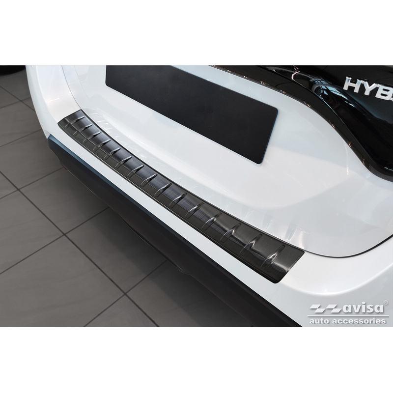 Zwart RVS Achterbumperprotector  Mazda 2 Hybrid 2022- 'Ribs'