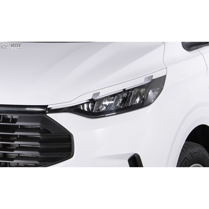 RDX Koplampspoilers  Ford Transit Custom & Tourneo Custom (V710) 2023- (met LED & Matrix-LED) (ABS Glanzend Wit)