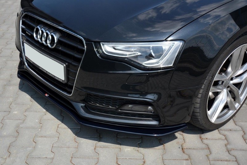 Voorspoiler Audi S5 / A5 S-Line F5 Coupe / Sportback V.1 Glanzend Zwart