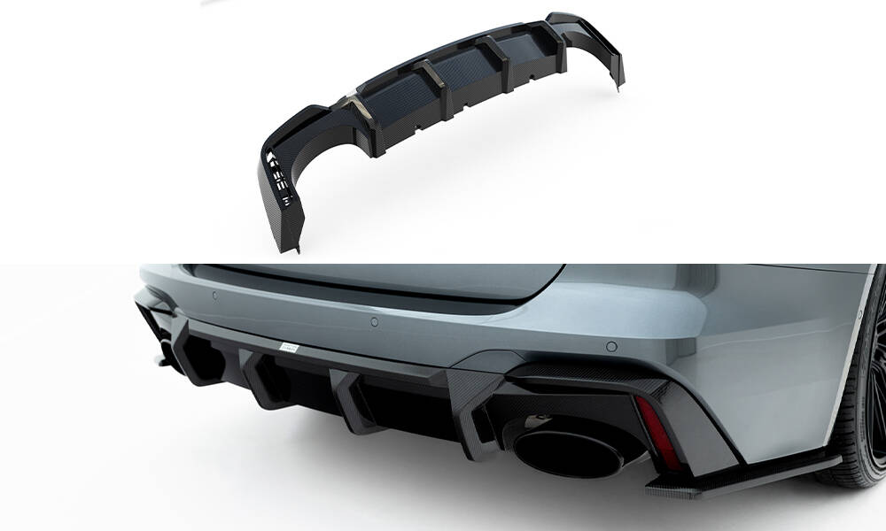 Carbon Fiber Achter Diffuser Audi RS6 C8 Maxton Glanzend zwart
