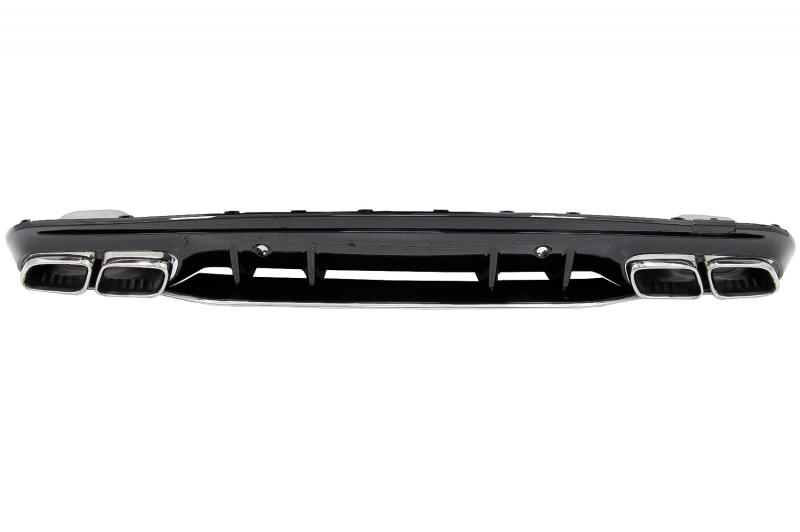 Achterbumper Diffusor Mercedes W205 C-Klasse C63S Design Zilver Tips AMG Sport Line