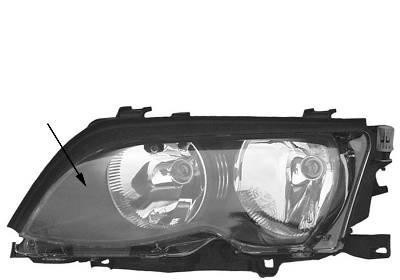 koplamp, H7+H7, binnen zwart, incl stelmotortje, links BMW 3 ser
