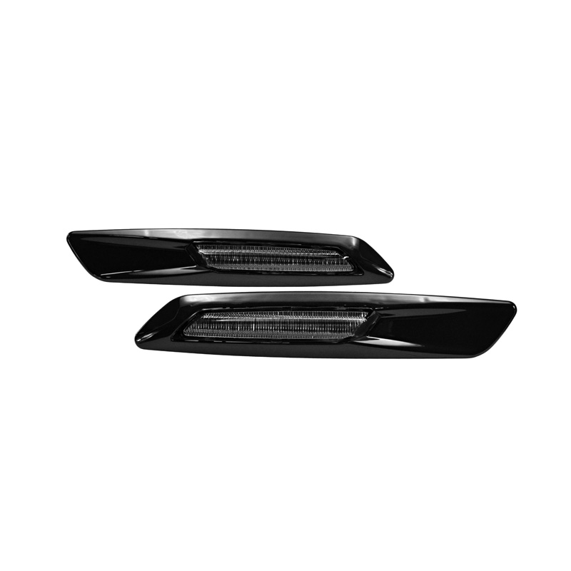 Set LED Zijknipperlichten in F10-Stijl  BMW 1-Serie E8x / 3-Serie E9x / 5-Serie E6x - Rookgrijs/Zwart-Chrome - met stadslicht-/zijmarkeerfunctie