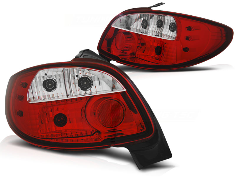 Achterlichten Peugeot 206 LED rood/wit