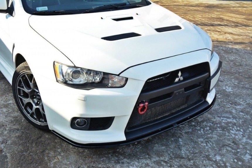 Voorspoiler Mitsubishi Lancer Evo X Maxton Design V.2 glans zwart