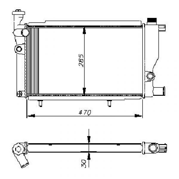 Radiator Peugeot 205 83-98 470x287 1.0/1.1/1.4