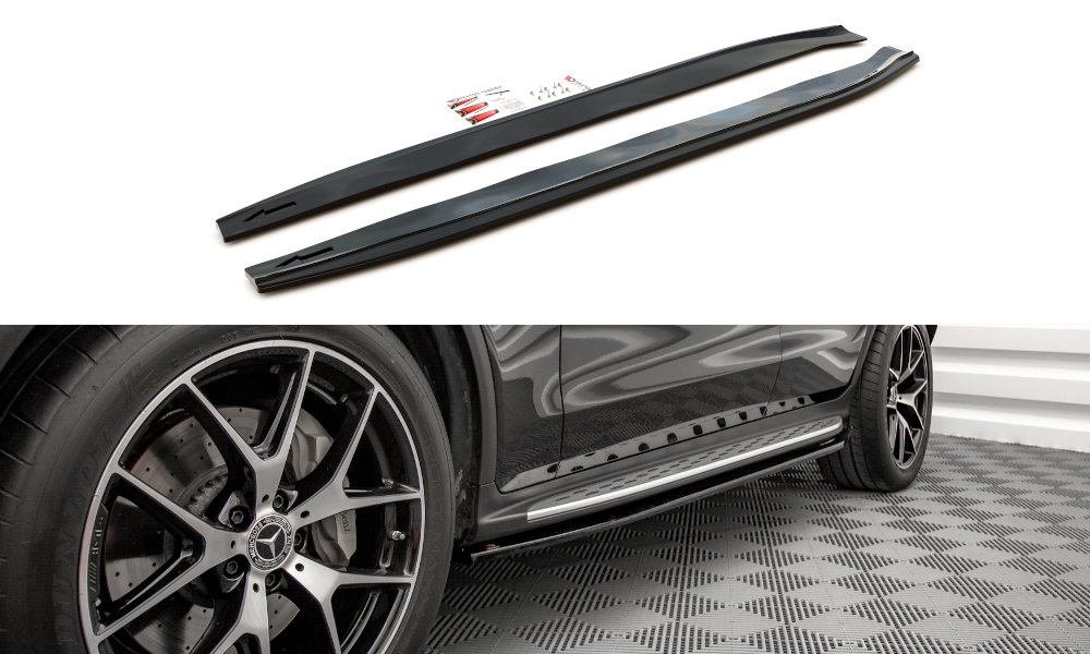 Zijskirts Mercedes GLC AMG Pakket X253 Maxton Glans Zwart