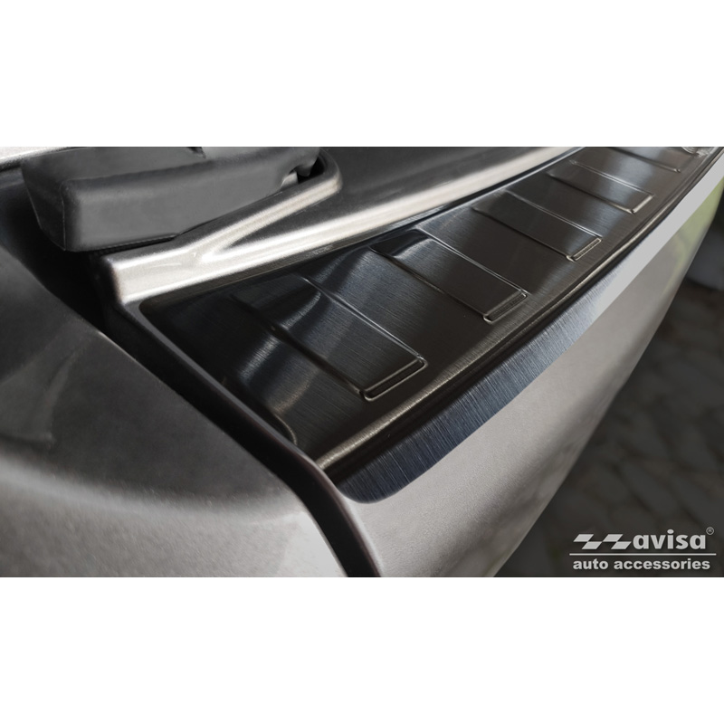 Zwart RVS Achterbumperprotector  Mitsubishi Outlander II / Citroën C-Crosser / Peugeot 4007 2006-2012 'Ribs'