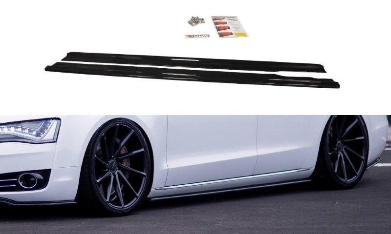 ZijSkirts Diffusers Audi A8 D4 Glanzend Zwart