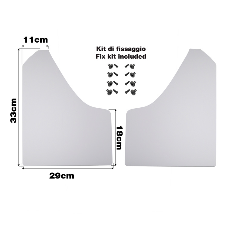 Simoni Racing Universele spatlappen set - Zwart - incl. bevestigingsschroeven - Wit ABS
