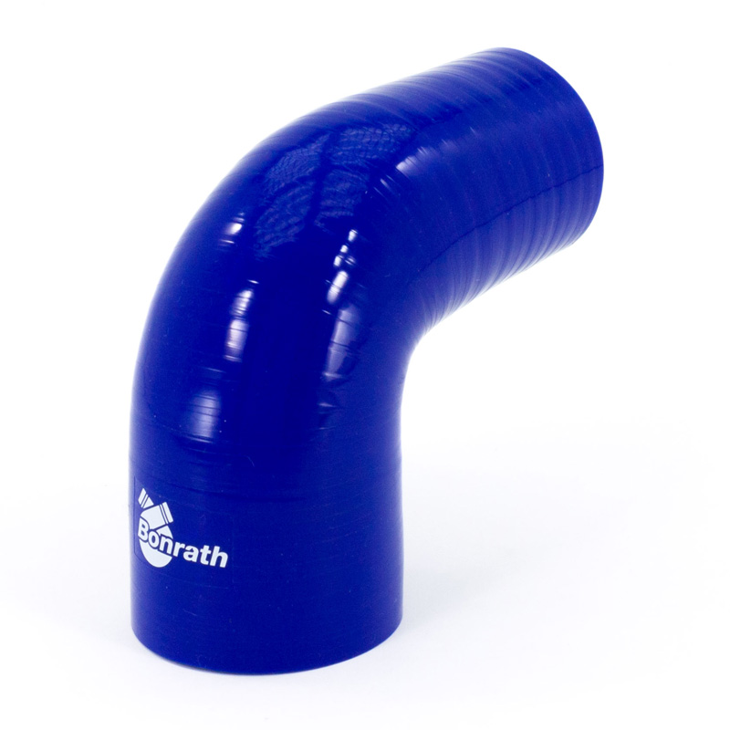 Bonrath Siliconen slang Reducer 90 graden bocht - Lengte:50mm - Ø70>63mm