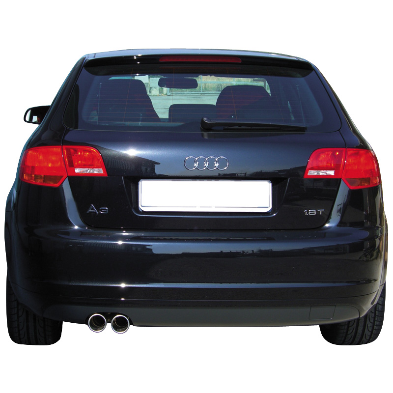 100% RVS Sportuitlaat  Audi A3 8P 1.8TFSi (160pk) 5/2005- 2x80mm