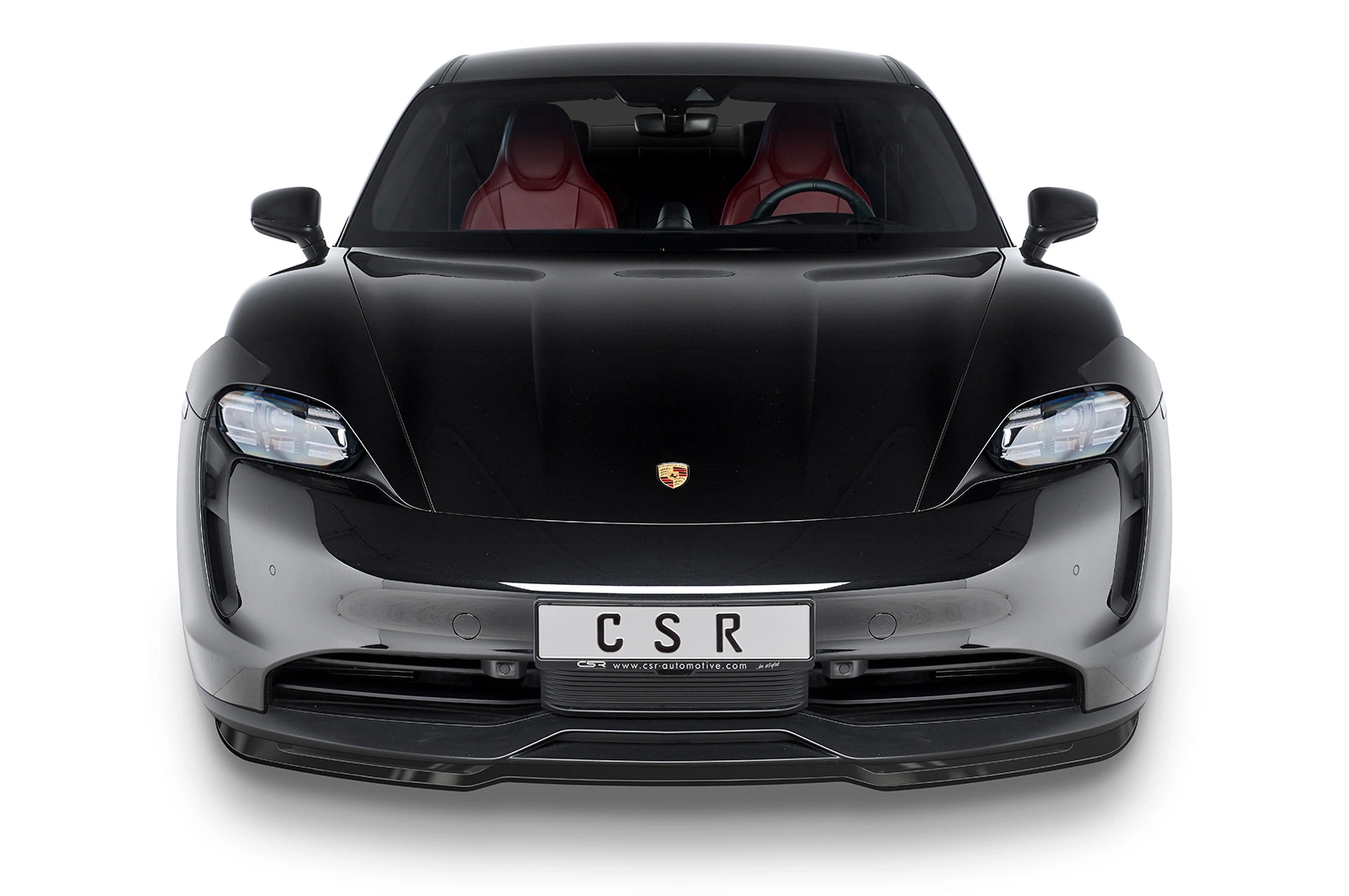 Voorspoiler Porsche Taycan / Taycan 4S glans zwart