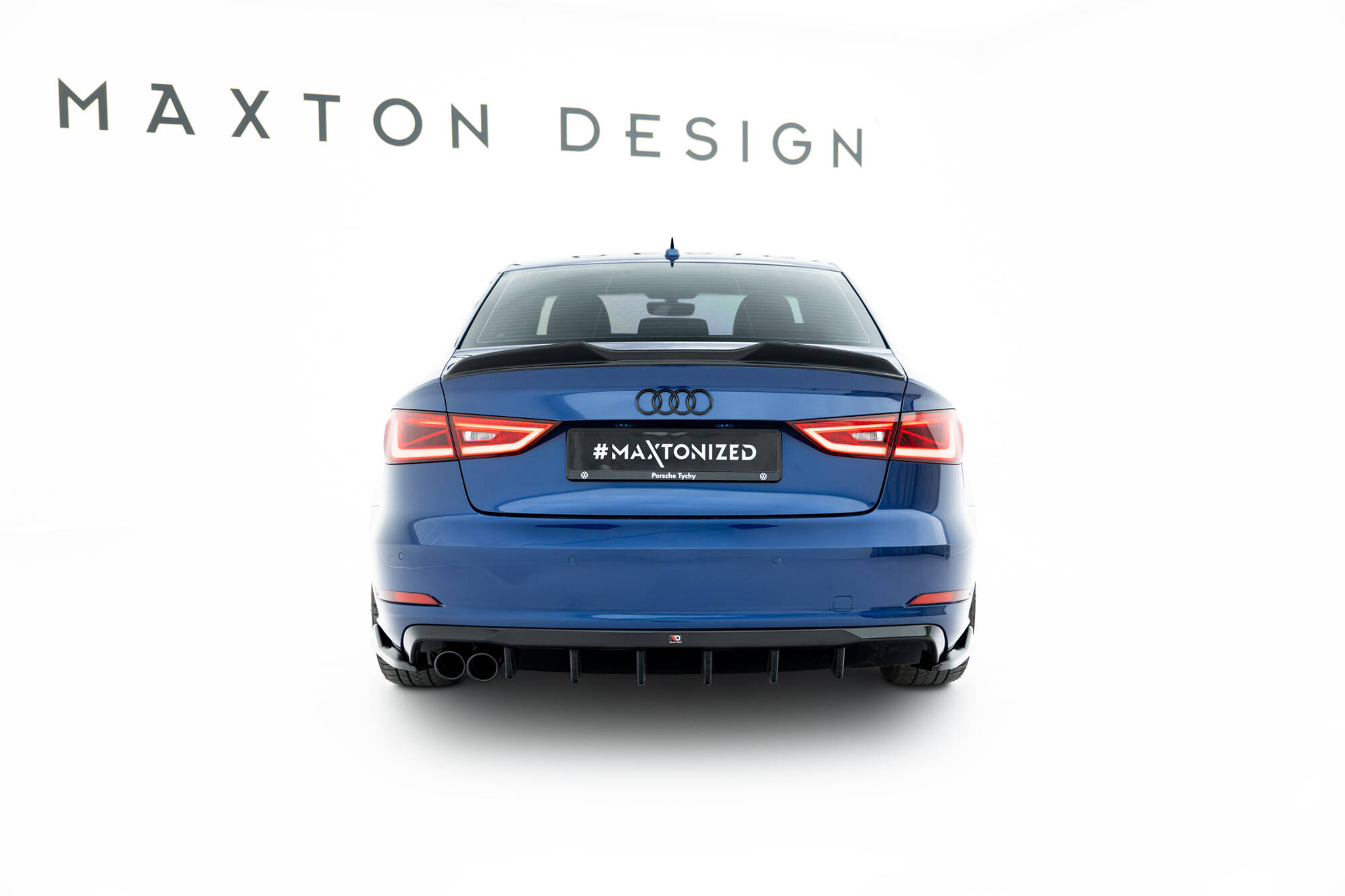 Achter Diffuser Audi A3 Sedan 8V (Versie met dubbele uitlaatuiteinden aan één kant) Maxton