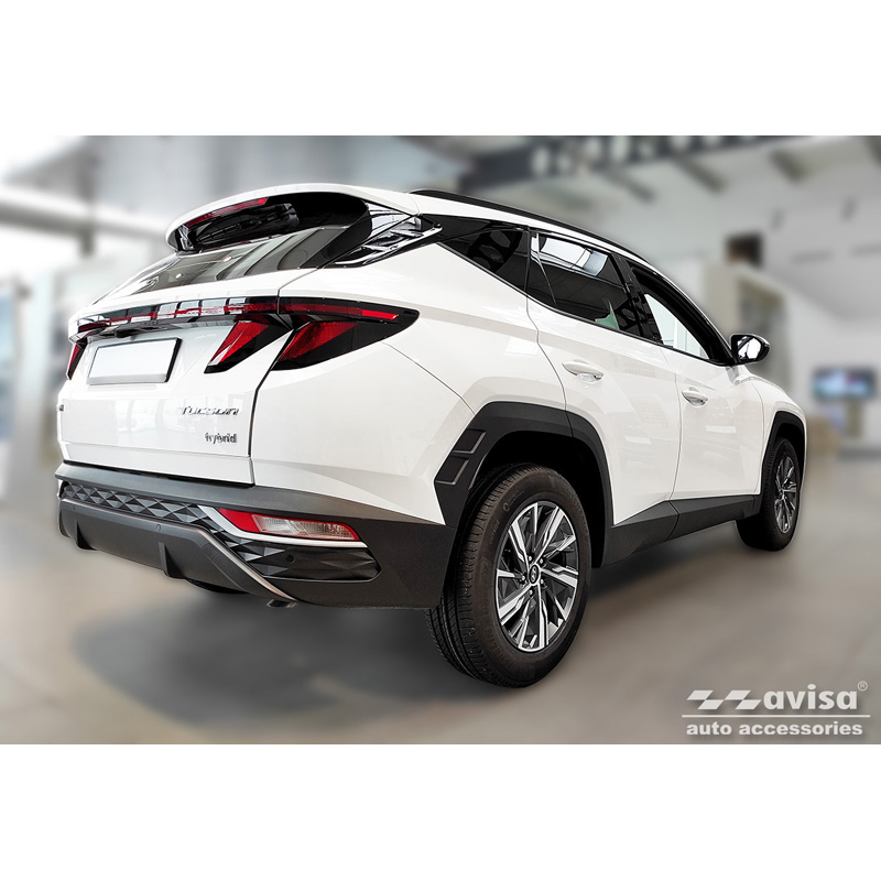 Zwart RVS Achterbumperprotector  Hyundai Tucson 2020-2024 & Facelift 2024- 'Ribs'