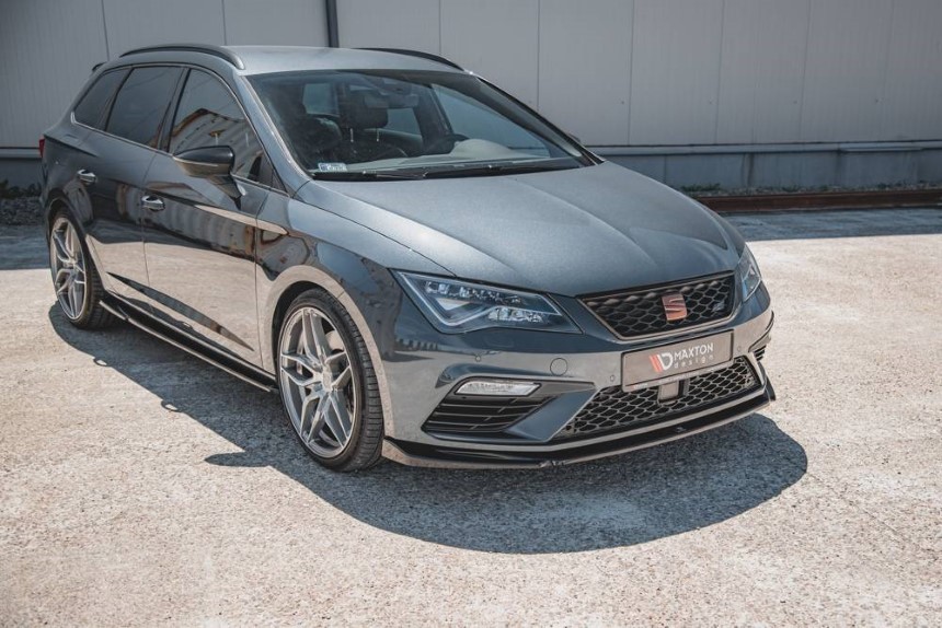 Voorspoiler Seat Leon FR 5F Maxton Design glans zwart V.5