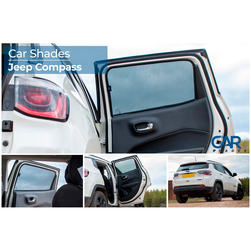Set Car Shades (achterportieren)  Jeep Compass (MX) 2017- (2-delig)