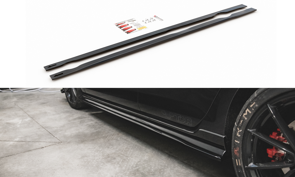 Zijskirts Volkswagen Golf 7 GTI TCR Maxton Glans Zwart