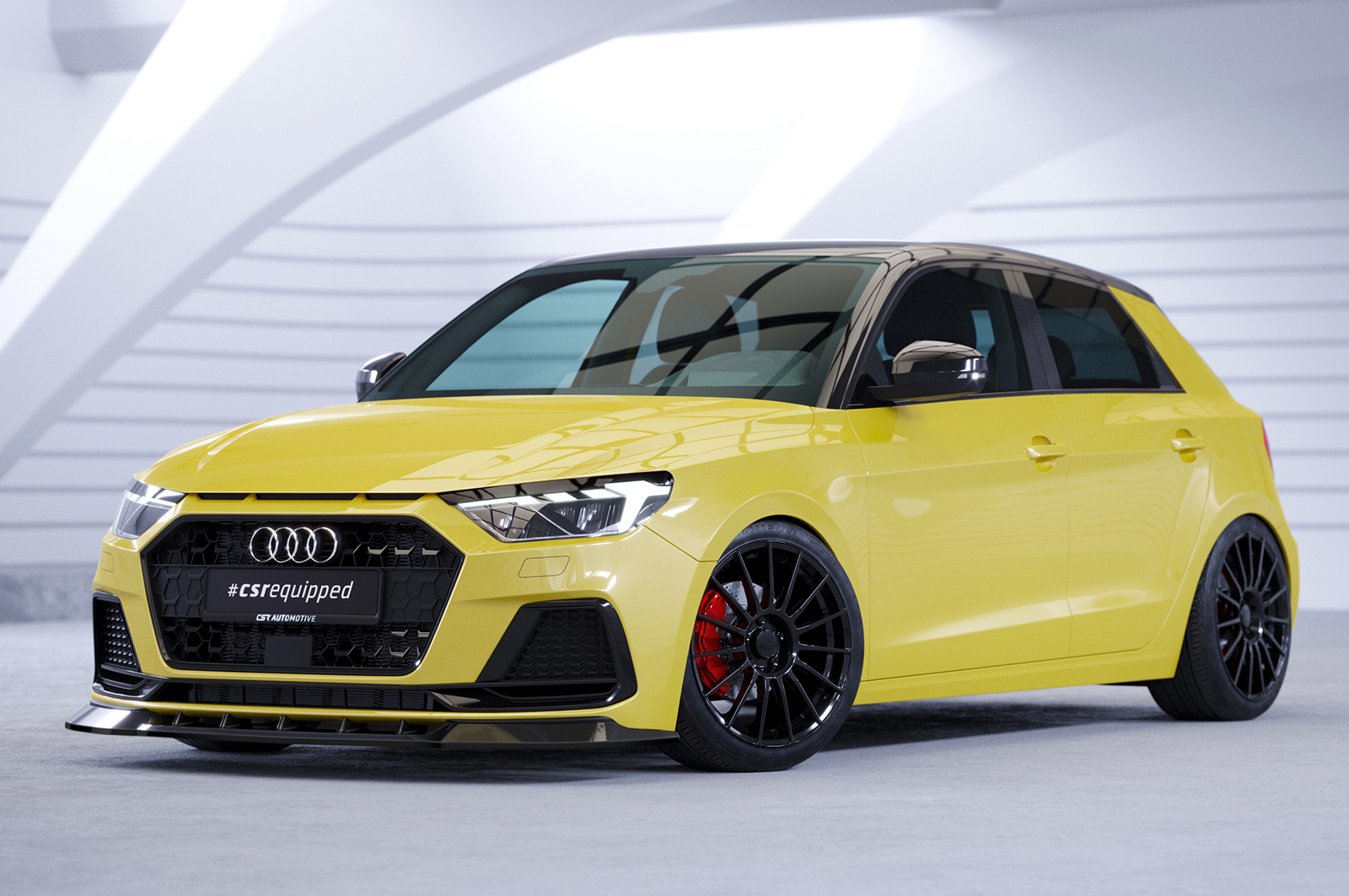 Koplampspoiler Audi A1 (Type GB) CSR Glans Zwart
